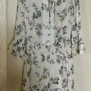 Floral Print White Dress